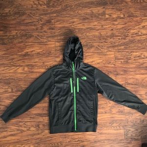 Dark Grey & Neon Green Small The North Face Hoodie
